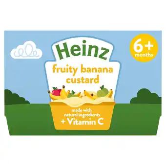 Tesco Heinz Fruity Banana Custard Baby Food Dessert Pots 4 x 100g offer