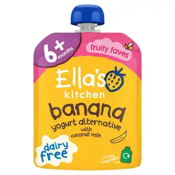 Tesco Ella's Kitchen Dairy Free Coconut Milk Banana & Apple Yogurt 6+Mth 90G offer
