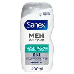 Tesco Sanex Men Skin Health Sensitive Care 6 in 1 Shower Gel 400ml offer