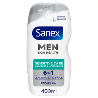 Tesco Sanex Men Skin Health Sensitive Care 6 in 1 Shower Gel 400ml offer