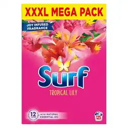 Tesco Surf Tropical Lily Powder Detergent 125 Washes 6250g offer