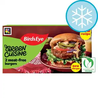 Tesco Birds Eye 2 Green Cuisine Meat Free Burgers 209g offer