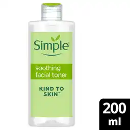 Tesco Simple Kind To Skin Soothing Face Toner 200Ml offer