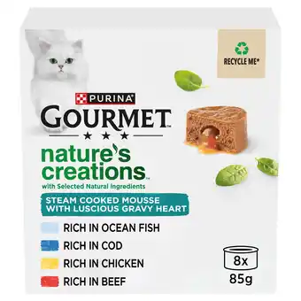 Tesco Gourmet Natures Creations Cat food Mixed selection Mousse 8x85g offer