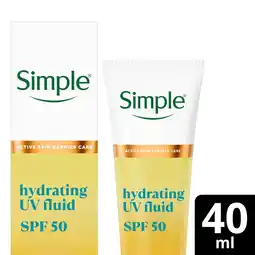 Tesco Simple Hydrating UV Face Fluid SPF 50 40ml offer