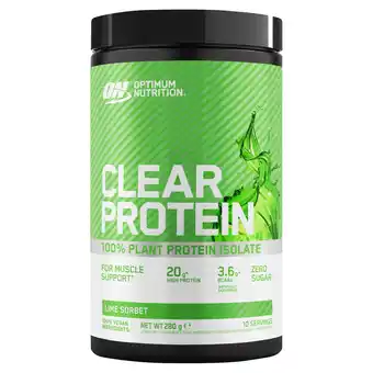 Tesco Optimum Nutrition Clear Hydrolysed Pea Protein Isolate Powder - Lime Sorbet 280g offer