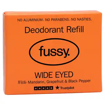 Tesco Fussy Natural Deodorant Refill Wide Eyed 40g offer