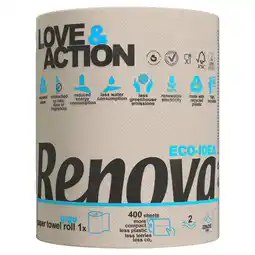Tesco Renova Love & Action Giga Paper Towel Roll 400 Sheets offer