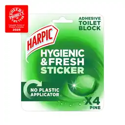 Tesco Harpic Hygienic & Fresh Toilet Block Sticker - Pine 4 x 12g offer