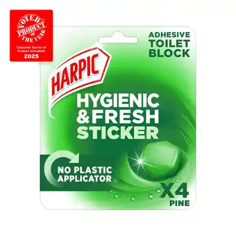 Tesco Harpic Hygienic & Fresh Toilet Block Sticker - Pine 4 x 12g offer
