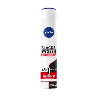 Tesco NIVEA Black & White Max Protect Anti-Perspirant Deodorant Spray 200ml offer