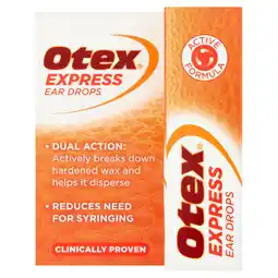 Tesco Otex Express Ear Drops 10ml offer
