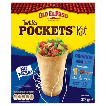 Tesco Old El Paso Tortilla Pockets Kit Mild 375G offer