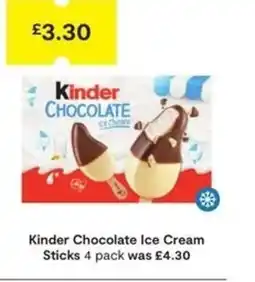 SuperValu Kinder Chocolate Ice Cream Sticks offer
