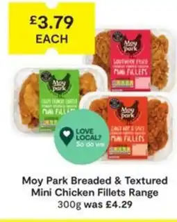SuperValu Moy Park Breaded & Textured Mini Chicken Fillets Range offer