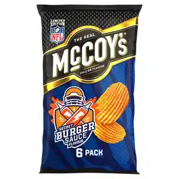 Asda McCoy's Limited Edition Secret Burger Sauce Flavour Ridge Cut Potato Crisps 6 x 25g offer