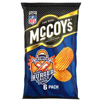 Asda McCoy's Limited Edition Secret Burger Sauce Flavour Ridge Cut Potato Crisps 6 x 25g offer