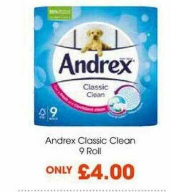 Centra Andrex Classic Clean 9 Roll offer