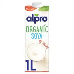 Morrisons Alpro Organic Soya No Sugars Long Life Drink 1L offer