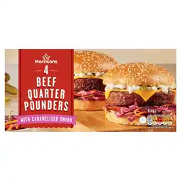 Morrisons Morrisons 4 Beef Quarter Pounder Burgers with Caramelised Onion 454g offer
