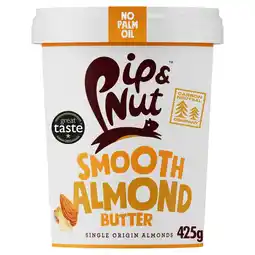 Morrisons Pip & Nut Smooth Almond Butter 425g offer