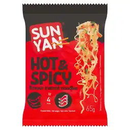 Morrisons Sun Yan Hot & Spicy Instant Flavour Noodles 65g offer