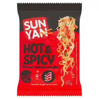 Morrisons Sun Yan Hot & Spicy Instant Flavour Noodles 65g offer