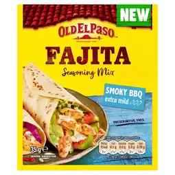 Tesco Old El Paso Fajita Smoky BBQ Extra Mild Seasoning Mix 35g offer