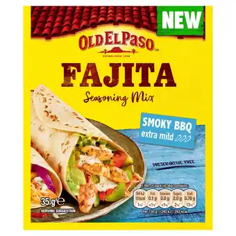 Tesco Old El Paso Fajita Smoky BBQ Extra Mild Seasoning Mix 35g offer