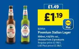 Lidl BIRRA Premium Italian Lager offer