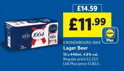 Lidl KRONENBOURG 1664 Lager Beer offer