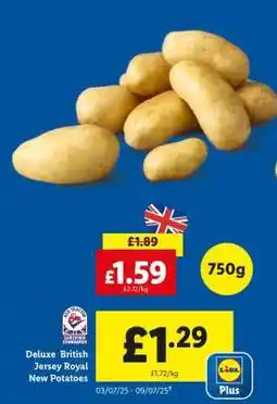 Lidl Deluxe British Jersey Royal New Potatoes offer
