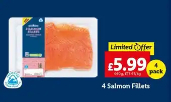 Lidl 4 Salmon Fillets offer