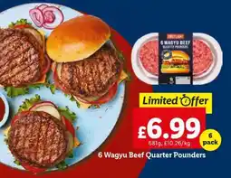 Lidl 6 Wagyu Beef Quarter Pounders offer