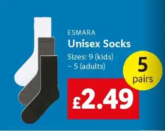 Lidl ESMARA Unisex Socks offer