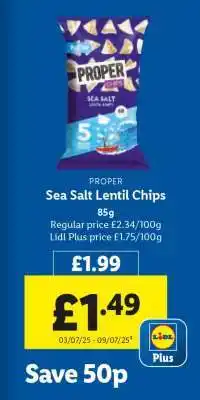 Lidl Proper Sea Salt Lentil Chips offer
