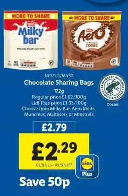 Lidl Chocolate Sharing Bags offer