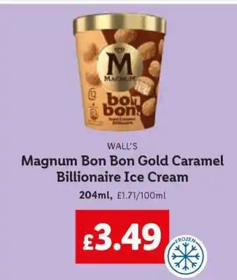 Lidl Magnum Bon Bon Gold Caramel Billionaire Ice Cream offer