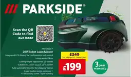 Lidl PARKSIDE 20V Robot Lawn Mower offer
