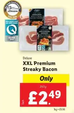 Lidl Deluxe XXL Premium Streaky Bacon offer