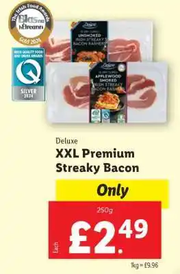 Lidl Deluxe XXL Premium Streaky Bacon offer