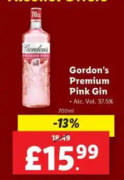 Lidl Gordon's Premium Pink Gin offer