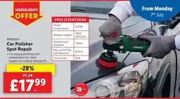 Lidl PARKSIDE Car Polisher Spot Repair offer