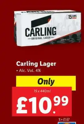 Lidl CARLING LAGER offer