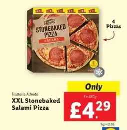 Lidl Trattoria Alfredo XXL Stonebaked Salami Pizza offer