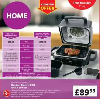 Lidl Outdoor Electric BBQ Grill & Smoker offer