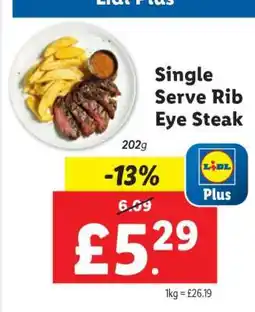 Lidl Single Serve Rib Eye Steak offer