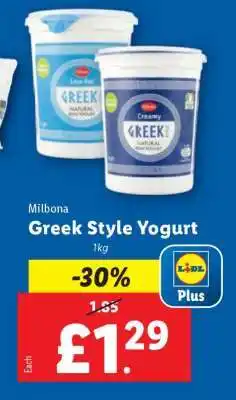 Lidl Milbona Greek Style Yogurt offer