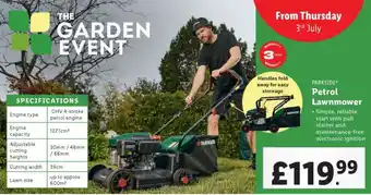 Lidl PARKSIDE Petrol Lawnmower offer