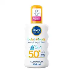 Tesco NIVEA SUN Kids Sensitive Sun Cream Spray SPF50+ 200ml offer
